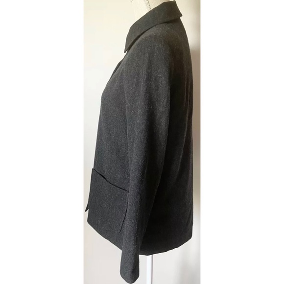 Pendleton 6P Petite Jacket 100% Virgin Wool Dark Gray Collared Lined 5 Button - Picture 6 of 11